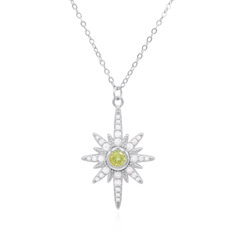 Heidi North Star Birthstone Necklace | 925 Sterling Silver