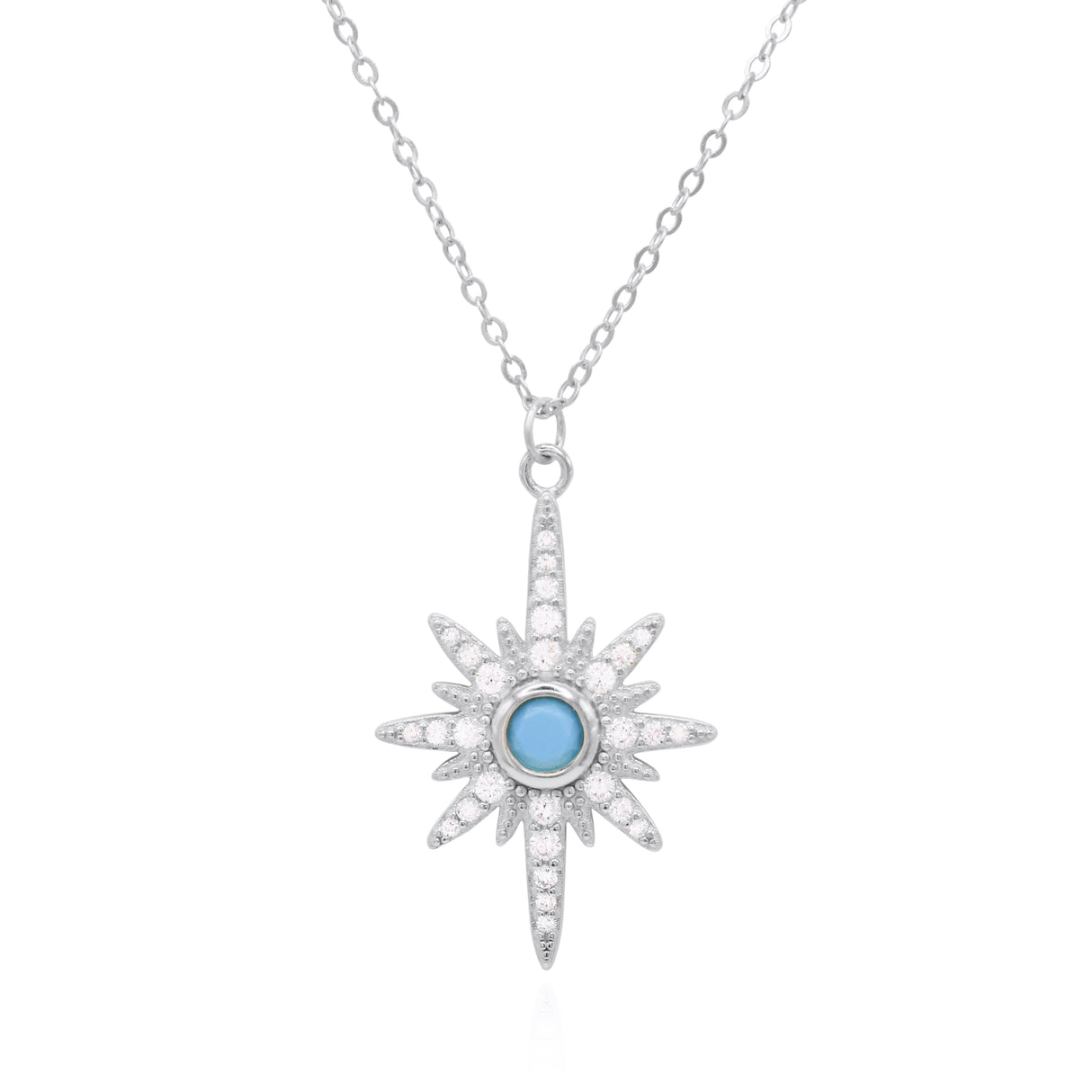 Heidi North Star Birthstone Necklace | 925 Sterling Silver