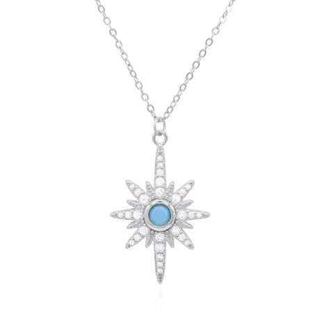 Heidi North Star Birthstone Necklace | 925 Sterling Silver