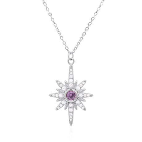 Heidi North Star Birthstone Necklace | 925 Sterling Silver