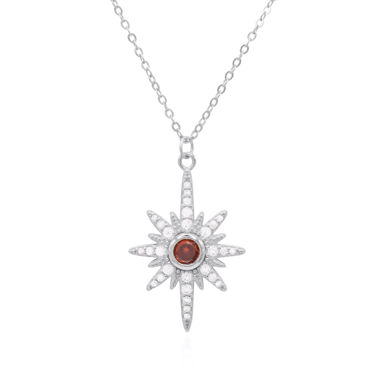 Heidi North Star Birthstone Necklace | 925 Sterling Silver