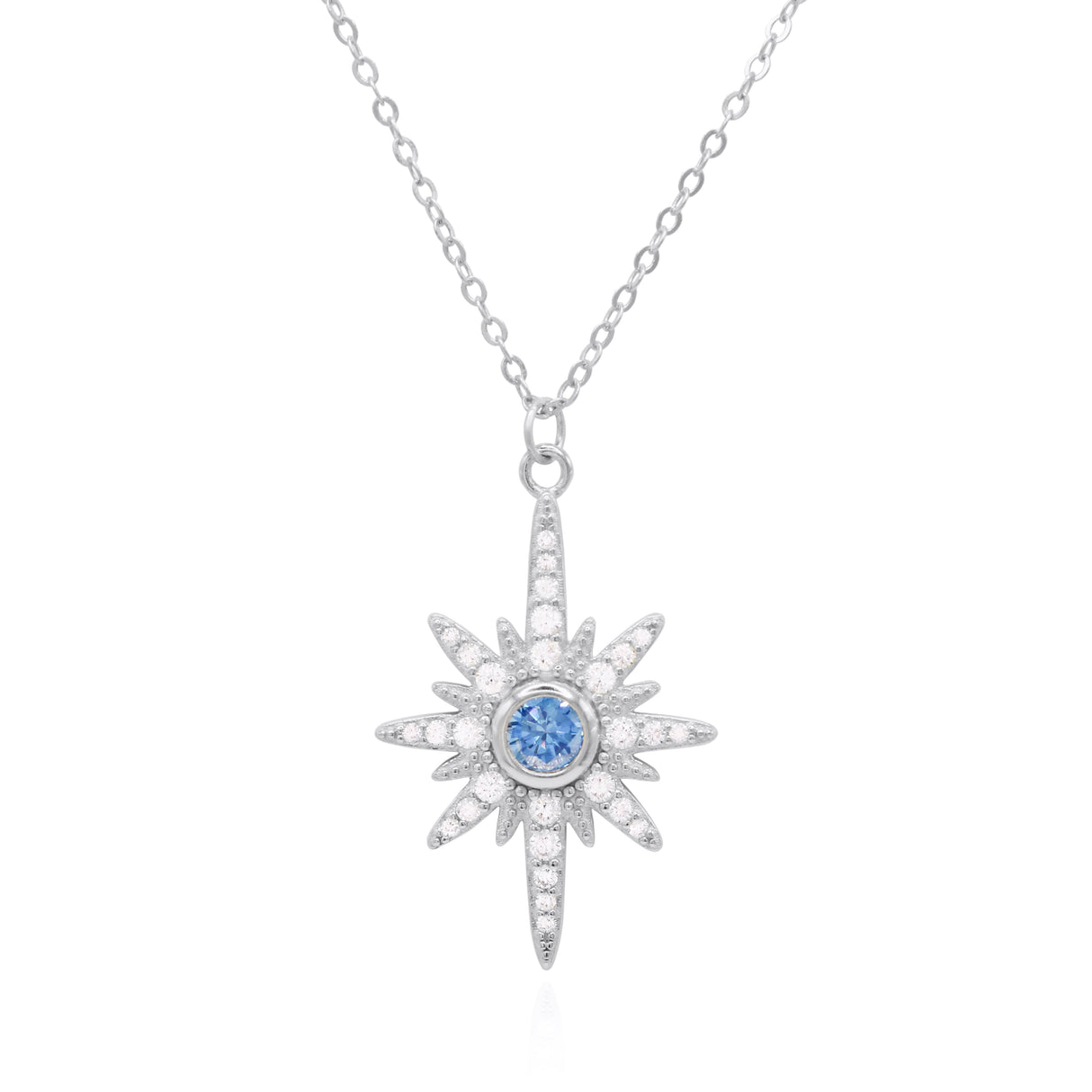 Heidi North Star Birthstone Necklace | 925 Sterling Silver