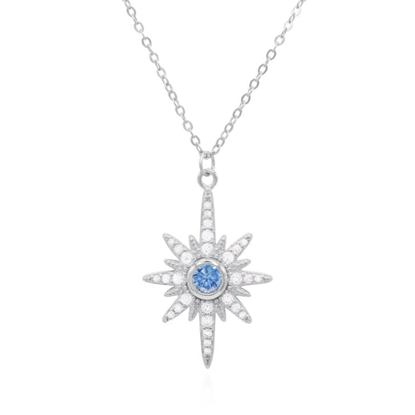Heidi North Star Birthstone Necklace | 925 Sterling Silver