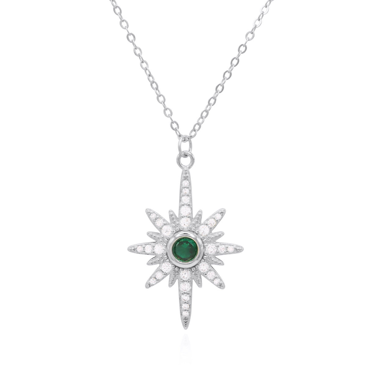 Heidi North Star Birthstone Necklace | 925 Sterling Silver