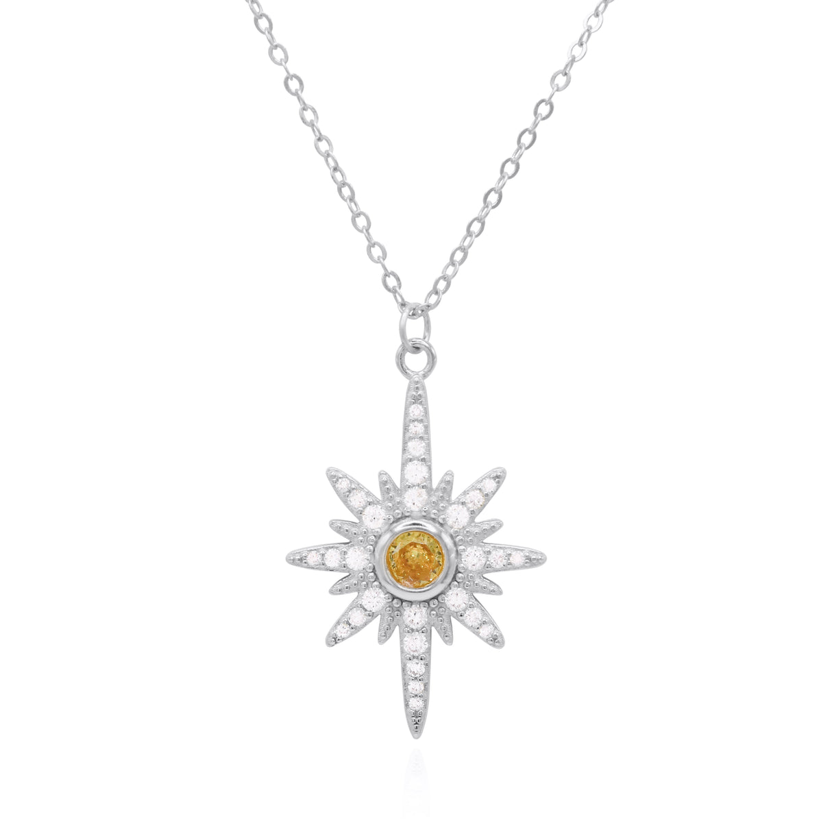 Heidi North Star Birthstone Necklace | 925 Sterling Silver