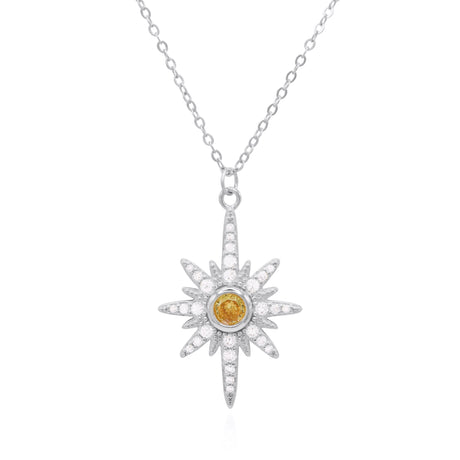 Heidi North Star Birthstone Necklace | 925 Sterling Silver