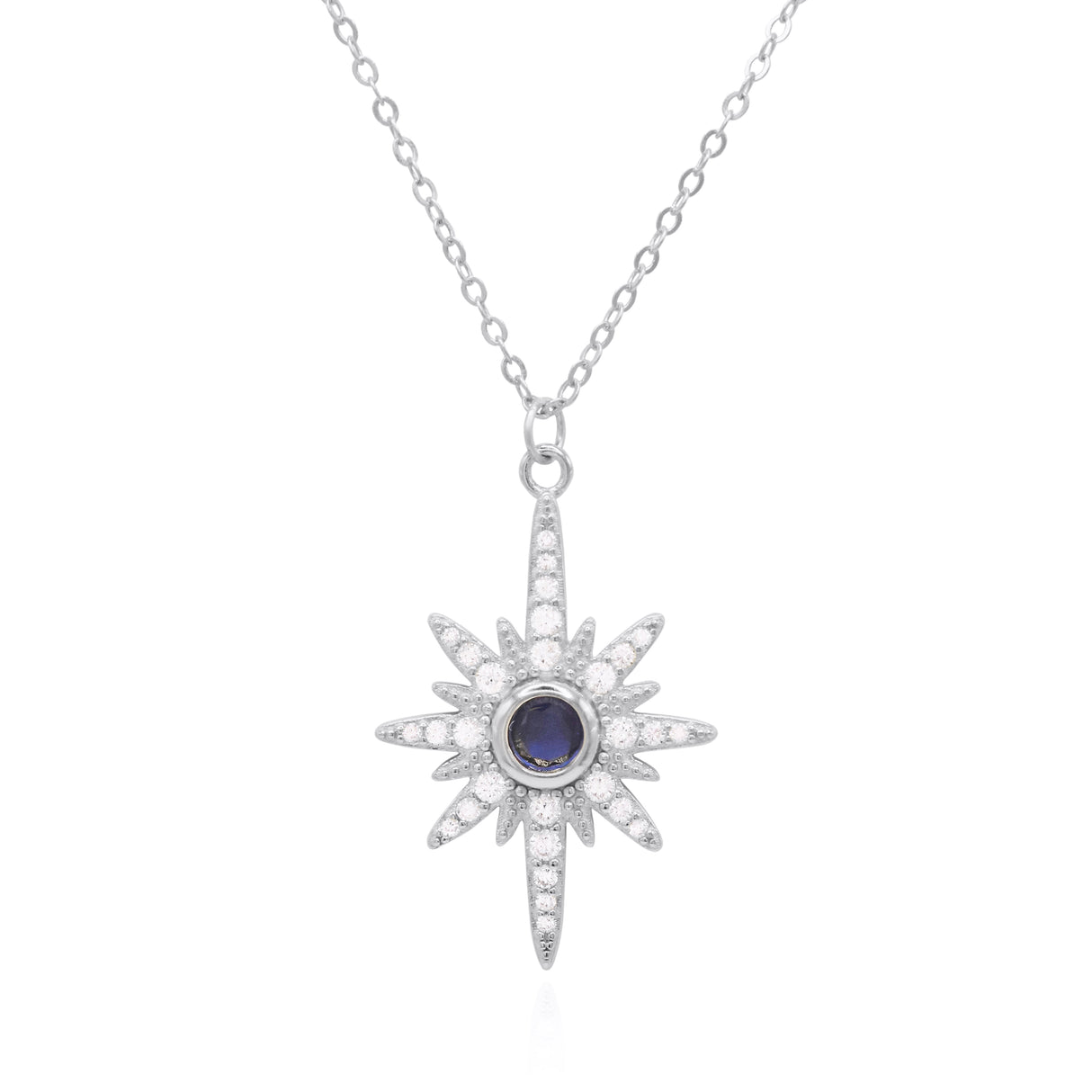Heidi North Star Birthstone Necklace | 925 Sterling Silver