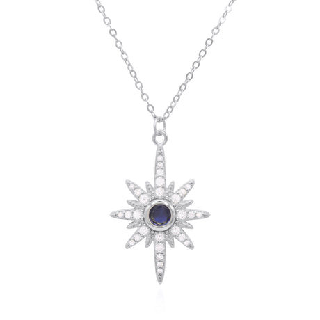 Heidi North Star Birthstone Necklace | 925 Sterling Silver