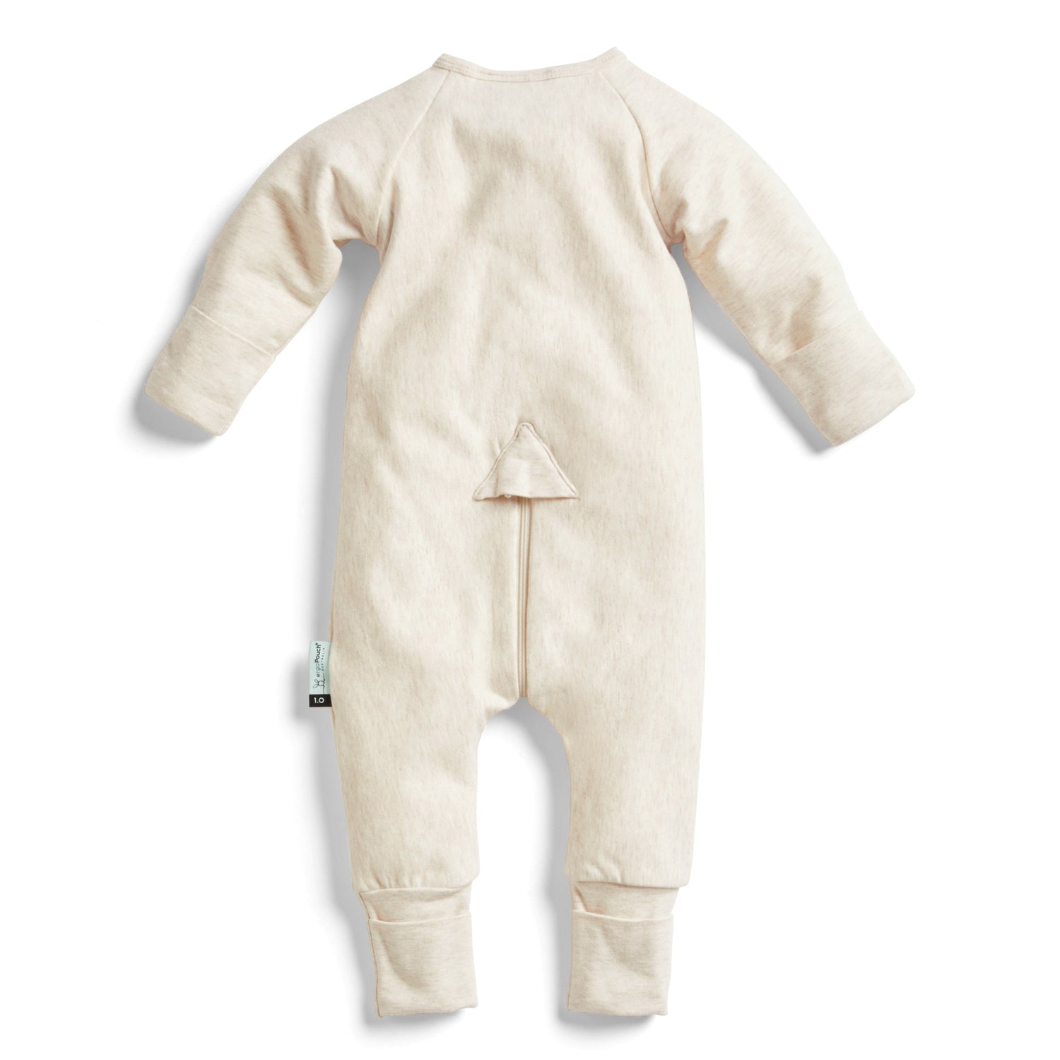 ErgoPouch - Organic Layers Long Sleeve Babygrow - Oatmeal - Warm 1.0 TOG