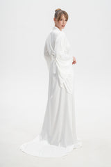 Long Satin Dressing Gown With Train