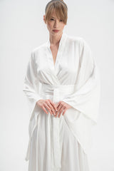 Long Satin Dressing Gown With Train