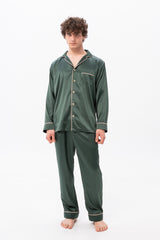 Green Men's Satin Pyjamas