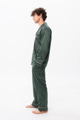 Green Men's Satin Pyjamas