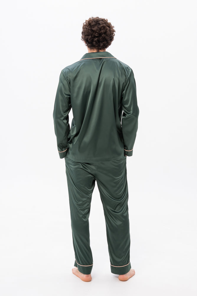 Green Men's Satin Pyjamas