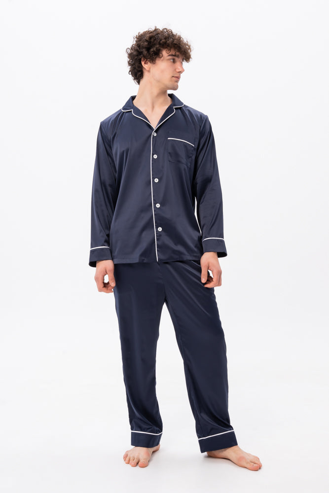 Navy Men’s Satin Pyjamas
