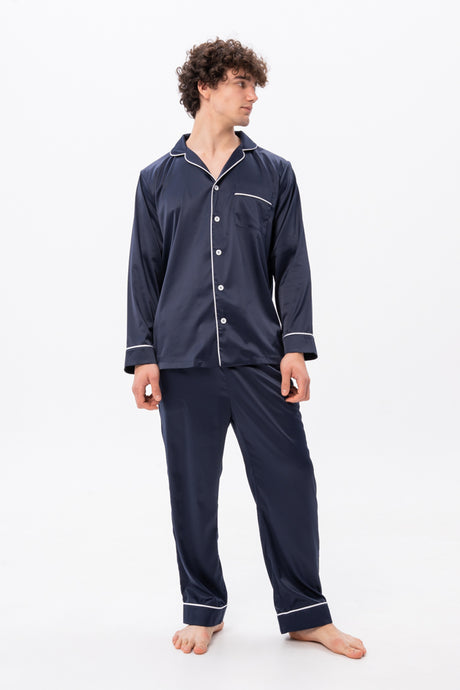 Navy Men’s Satin Pyjamas