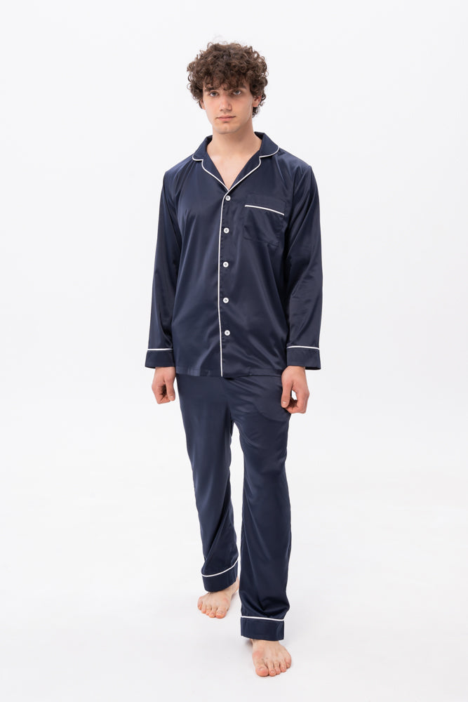 Navy Men’s Satin Pyjamas