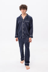 Navy Men’s Satin Pyjamas