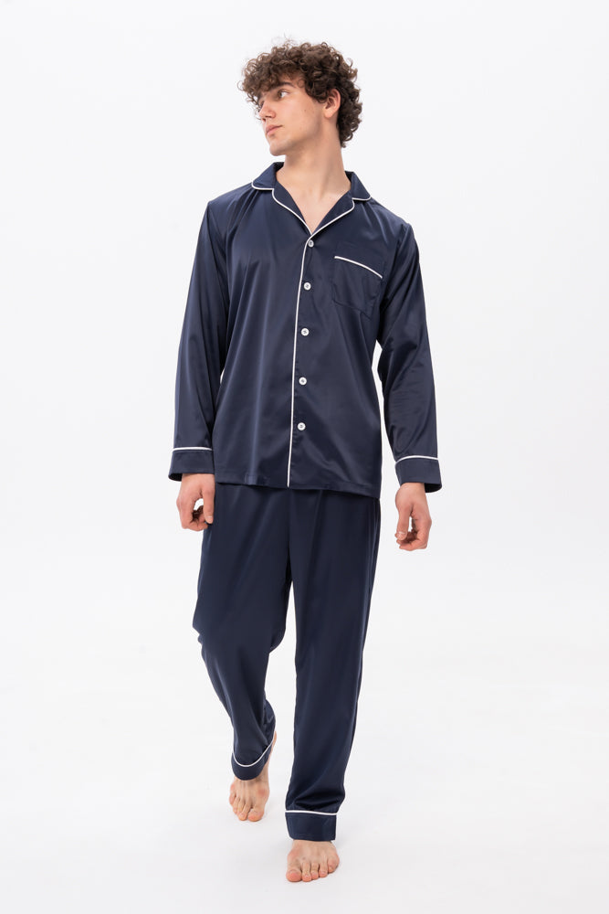 Navy Men’s Satin Pyjamas