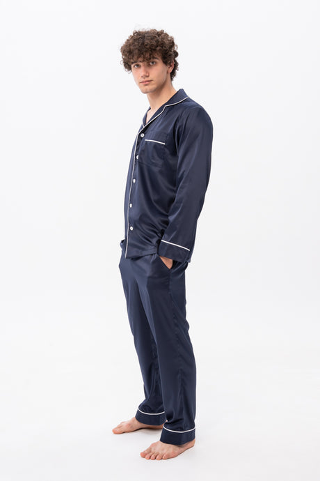 Navy Men’s Satin Pyjamas