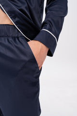 Navy Men’s Satin Pyjamas