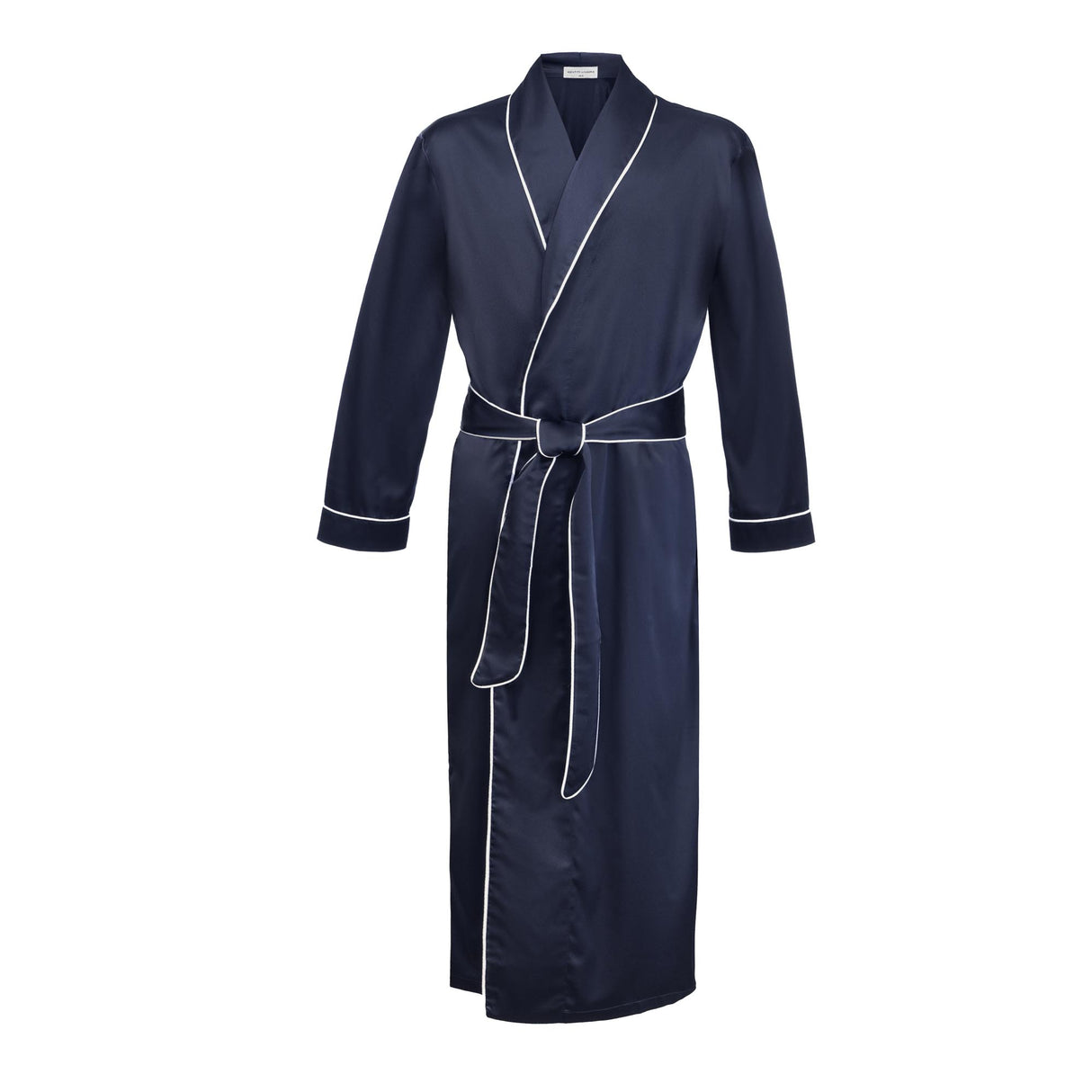 Navy Men's Satin Dressing Gown
