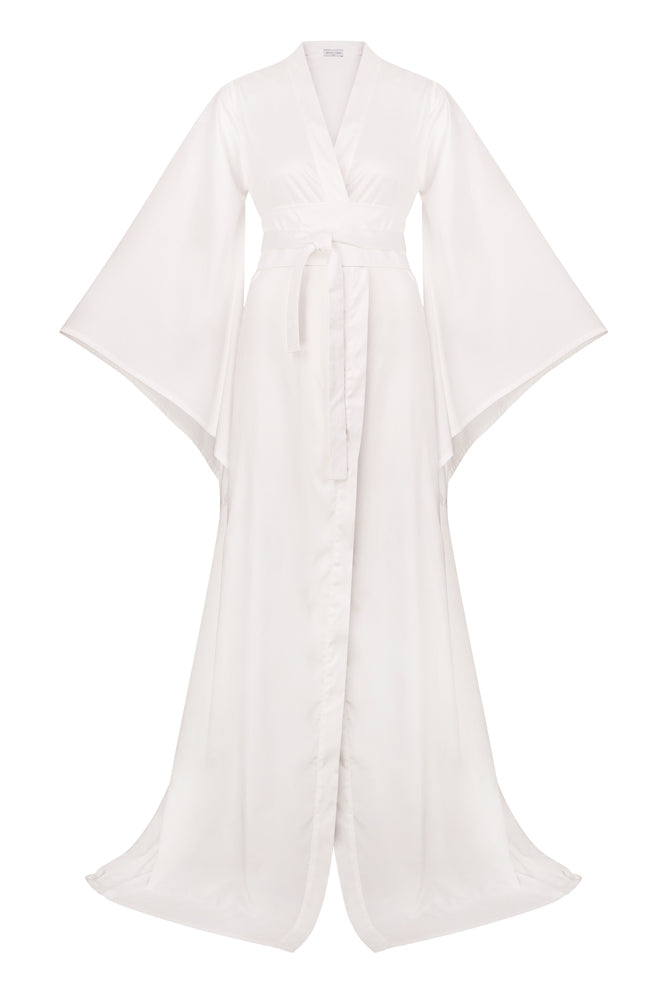 Long Satin Dressing Gown With Train