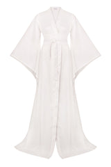 Long Satin Dressing Gown With Train