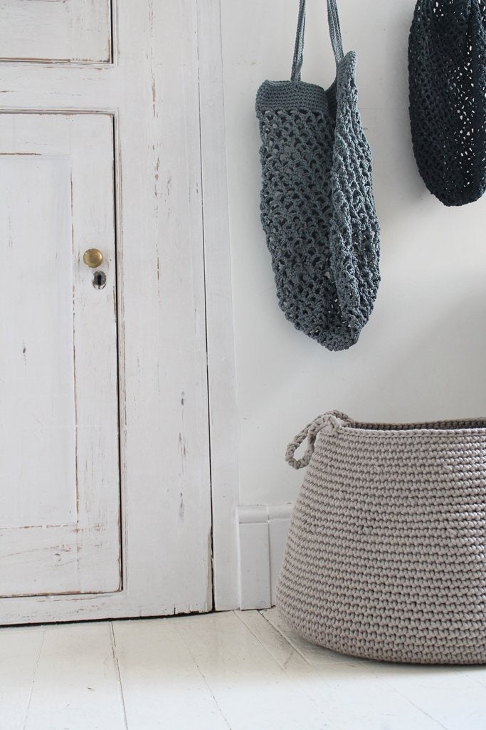Crochet Basket, Size XL | OATMEAL