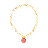 Dazzling Ruby Red Crystal With Loop Chain & T Lock
