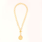 Sparkling White Crystal Pendant With Loop Chain & T Lock