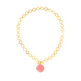 Blushing  Pink Crystal With Loop Chain & T Lock