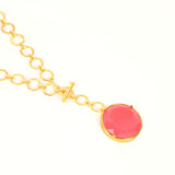 Blushing  Pink Crystal With Loop Chain & T Lock