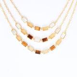 Earthy Tone Triple Layer Necklace
