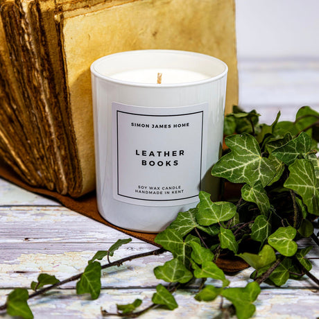 Leather Books Handmade Soy Wax Candle