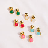 Glossy Gold & Dazzling Ruby Red Crystal Stud