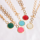 Dazzling Ruby Red Crystal With Loop Chain & T Lock