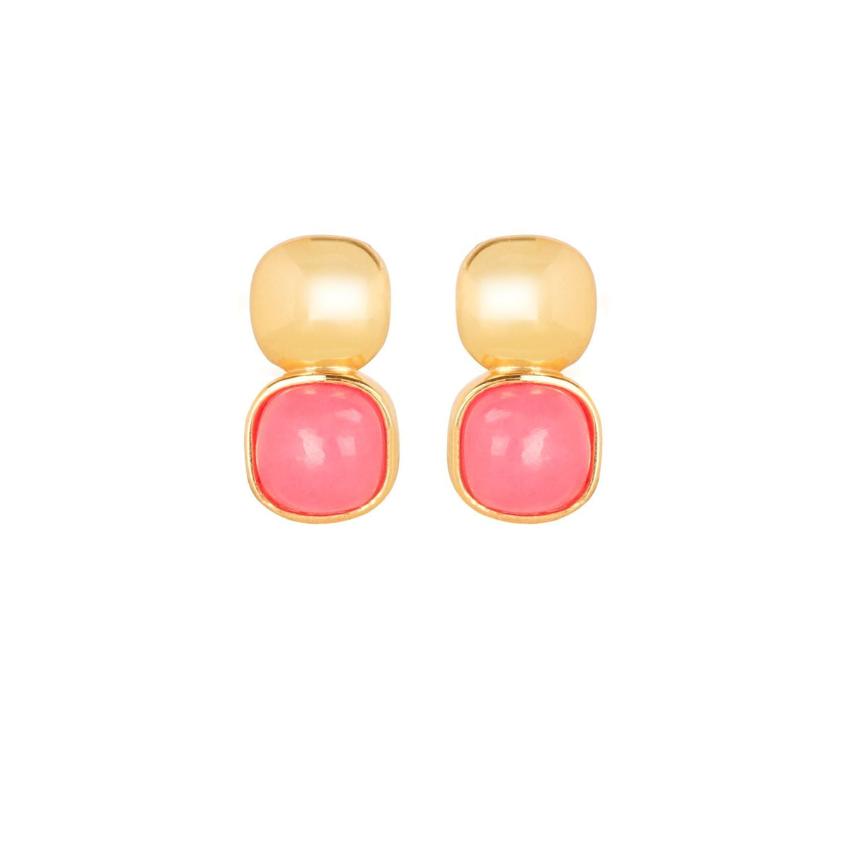 Glossy Gold & Blushing Pink Stud