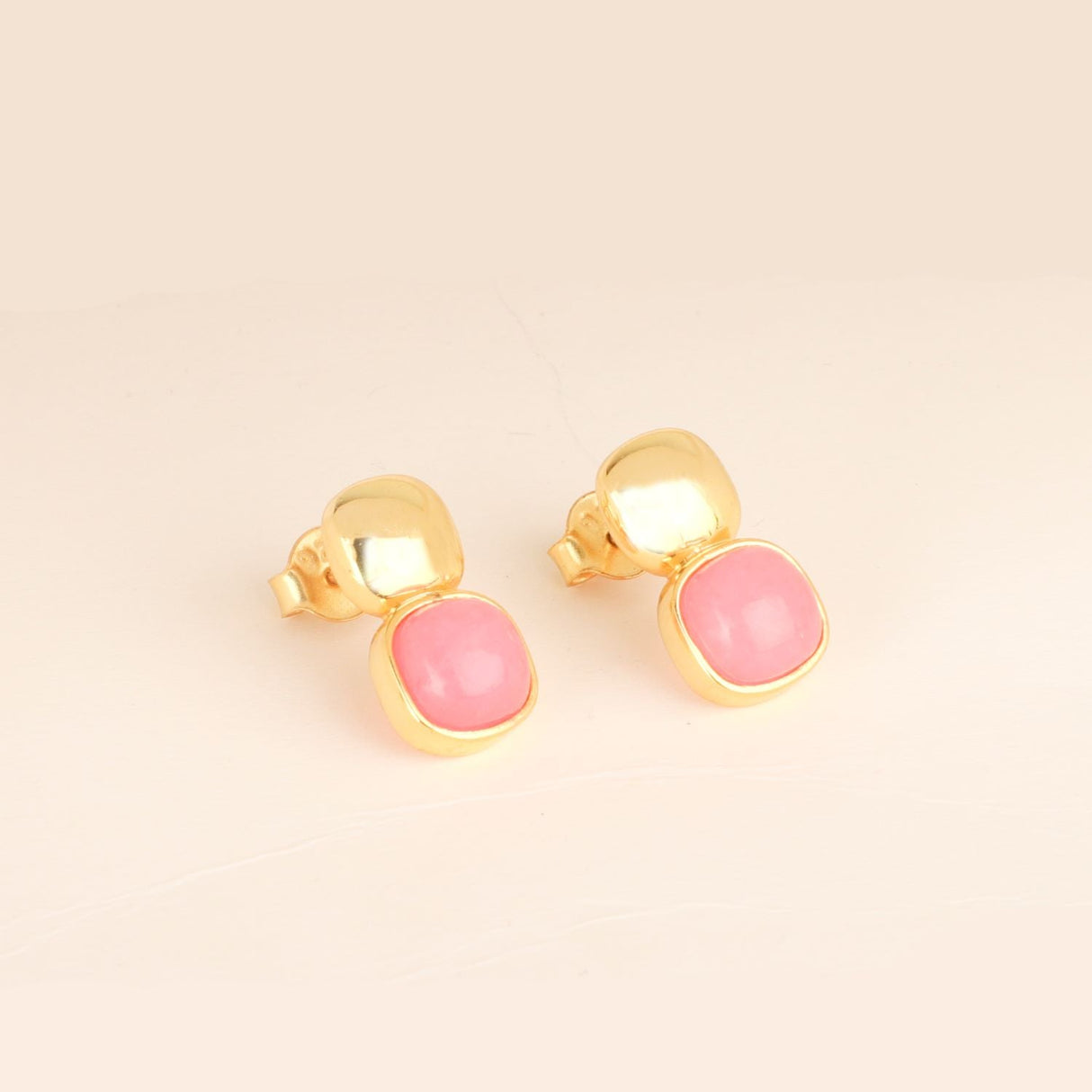Glossy Gold & Blushing Pink Stud