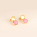 Glossy Gold & Blushing Pink Stud