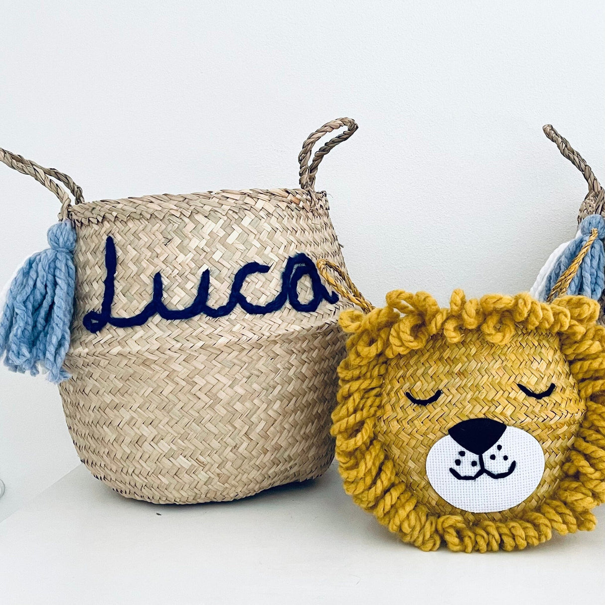 Blue Personalised Tassel Name Basket - Extra Large (Copy)