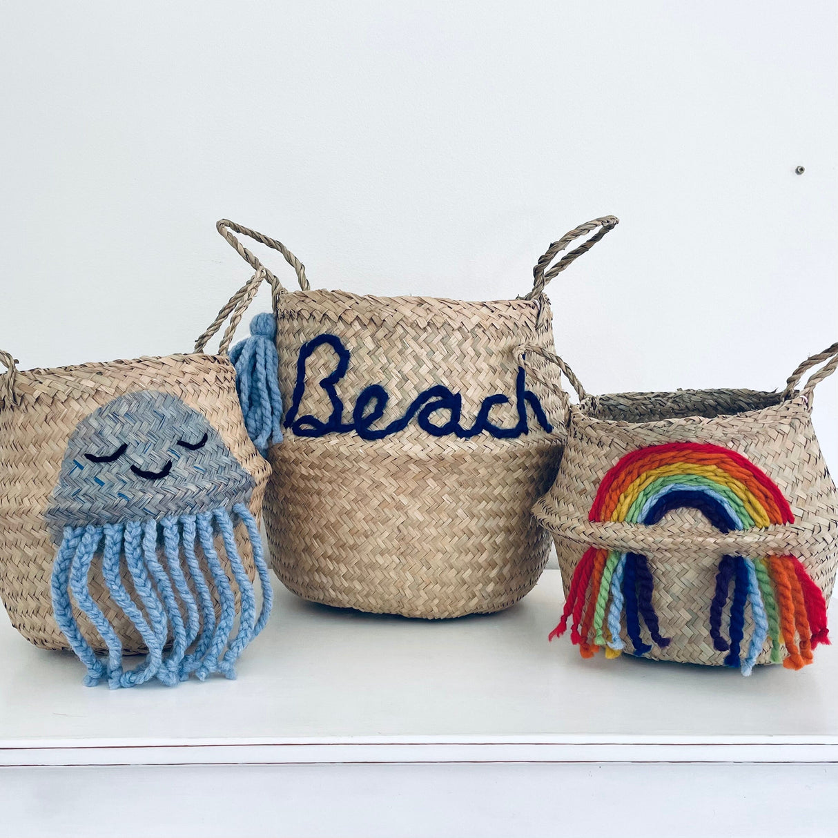 Blue Personalised Tassel Name Basket - Extra Large (Copy)