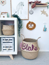 Blue Personalised Tassel Name Basket - Extra Large (Copy)