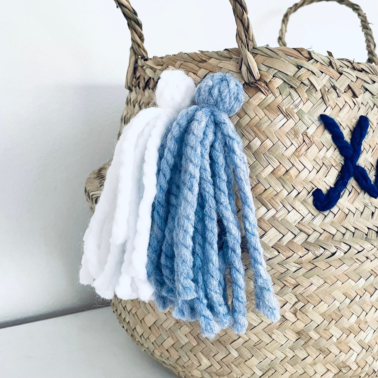 Blue Personalised Tassel Name Basket - Extra Large (Copy)