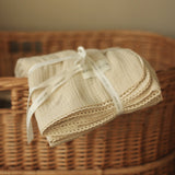 Embroidered Muslin Blanket - Grasslands, Milky White