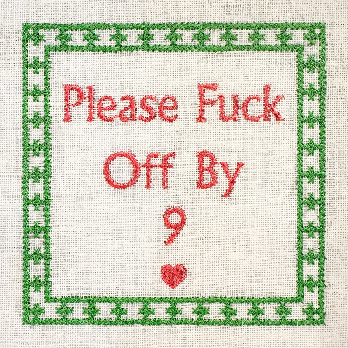 Embroidered Please Fuck Off by Nine Artwork