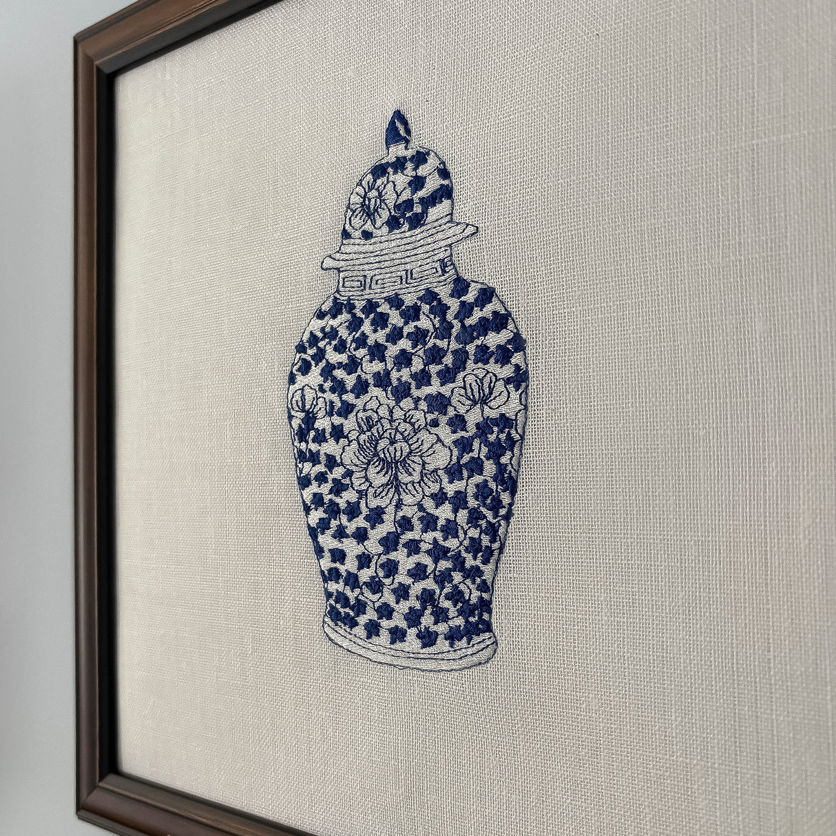 Ginger Jar #2 Embroidered Art Work