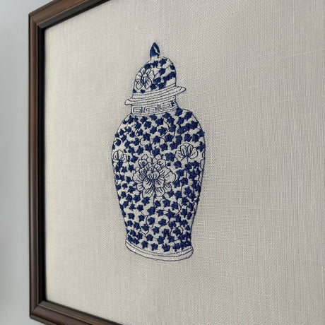 Ginger Jar #2 Embroidered Art Work