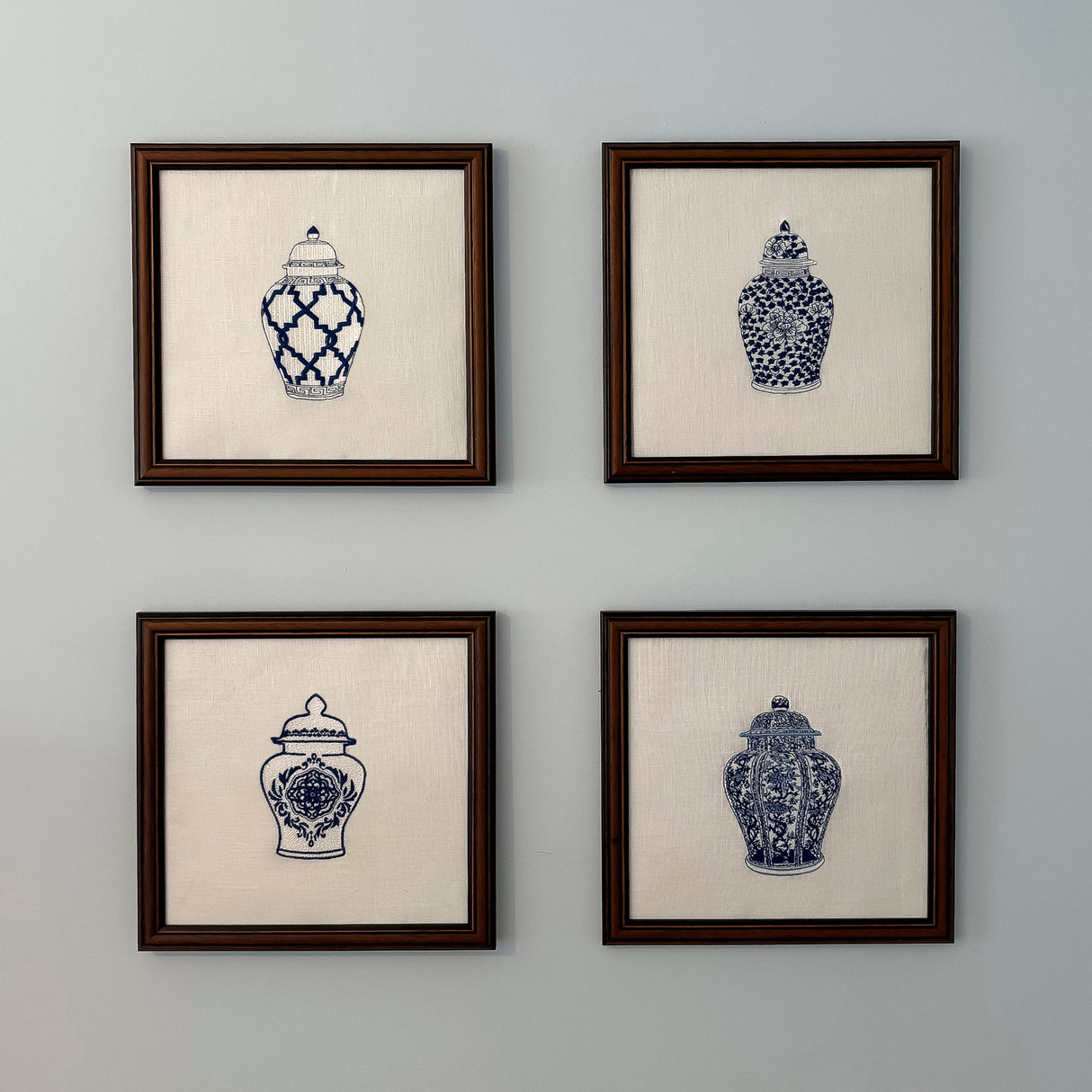 Ginger Jar #4 Embroidered Art Work
