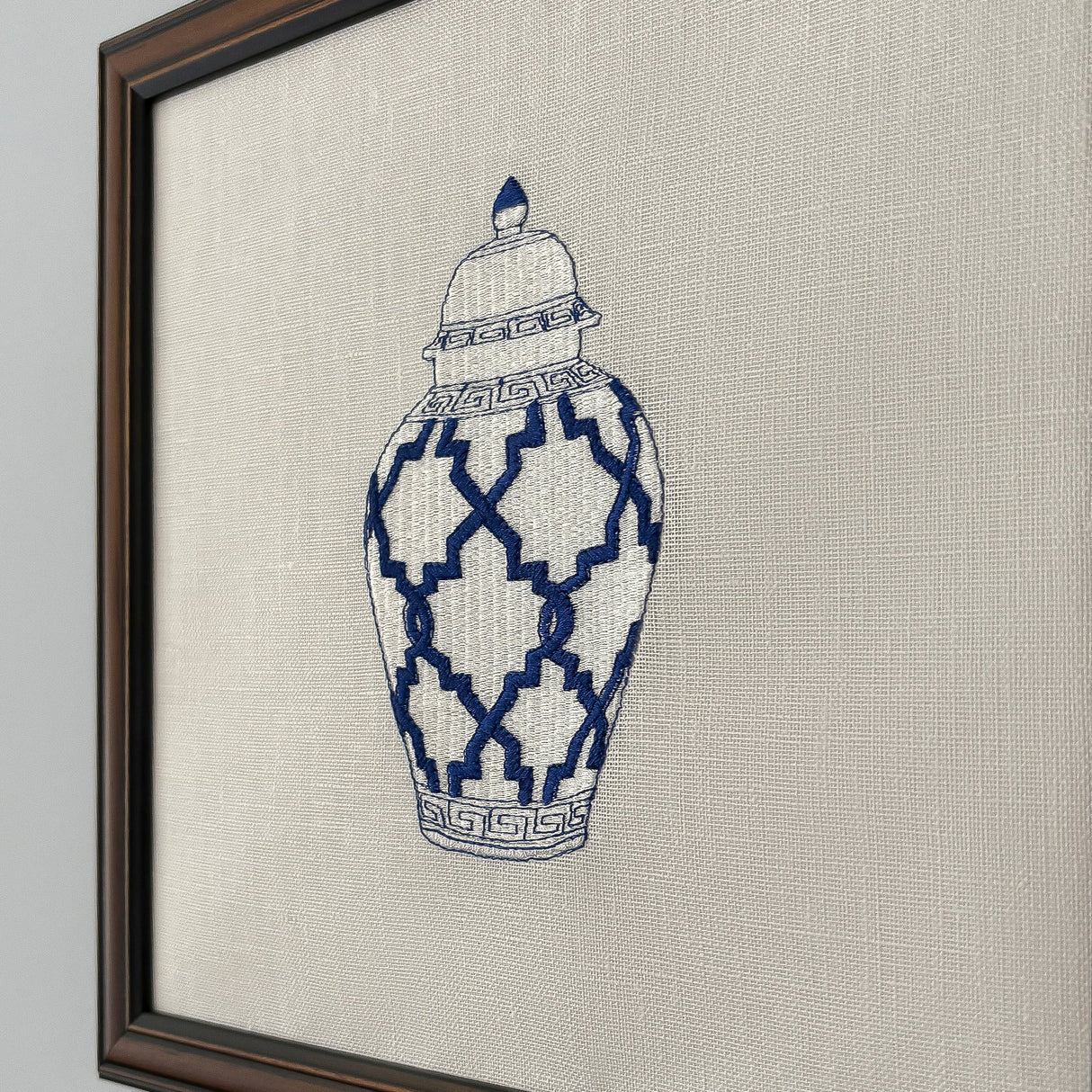 Ginger Jar #3 Embroidered Art Work